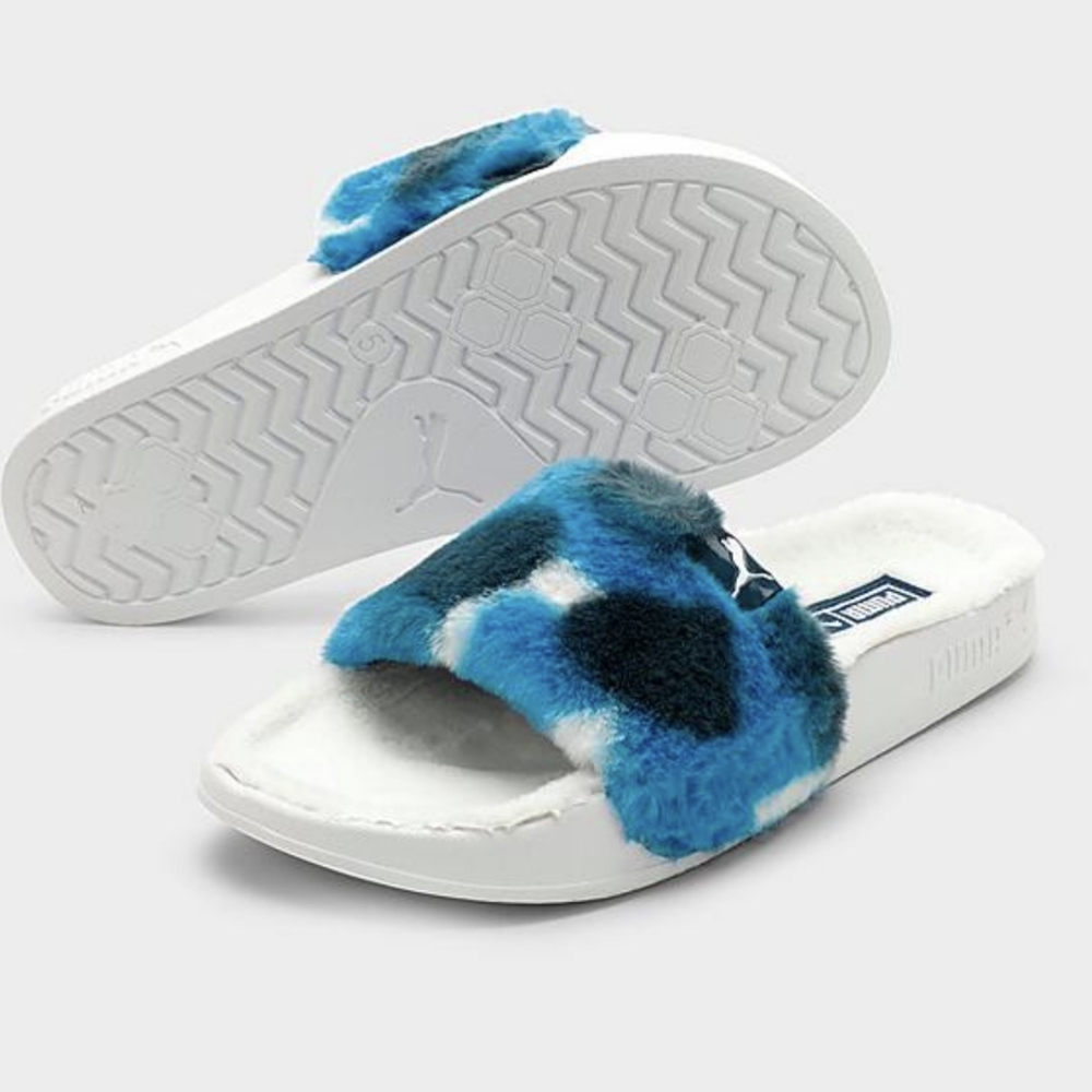 🆕 WOMEN'S PUMA LEADCAT 2.0 FLUFF TIE DYE SLIDE SANDALS